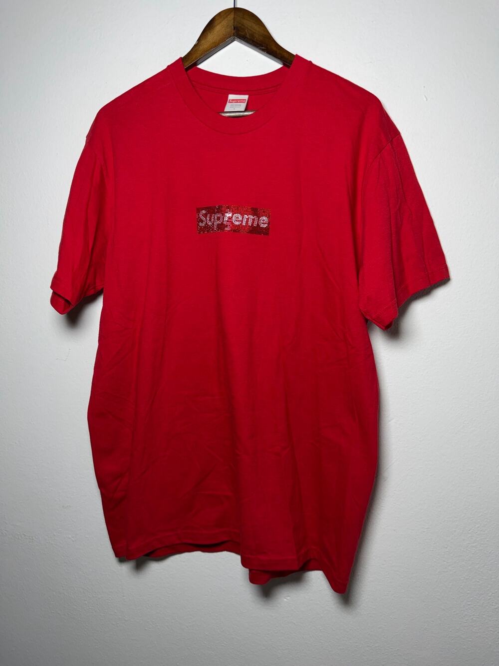 Supreme x Swarovski Box Logo T-Shirt 'Red'